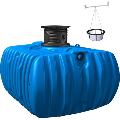 4rain FLAT L Flachtank-Set 5000 Liter inkl. Schachtverlängerung, Filterkorb und Traverse