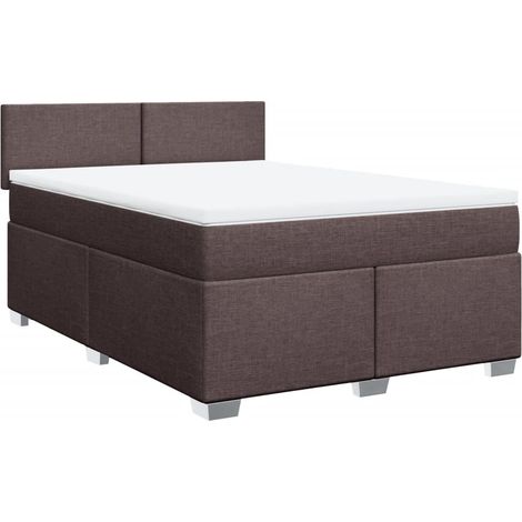 Maison Exclusive - Giroletto a Molle con Materasso Marrone Scuro 140x200cm Tessuto
