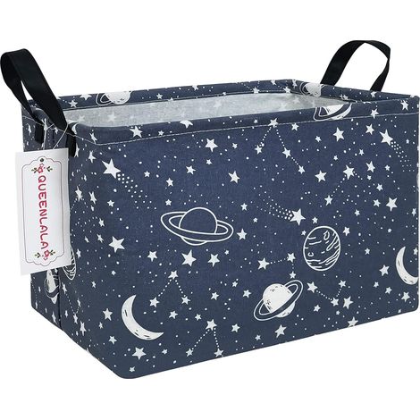 1 Panier à linge, pliable, toile de polyester, poignées, jouets, chambre enfant