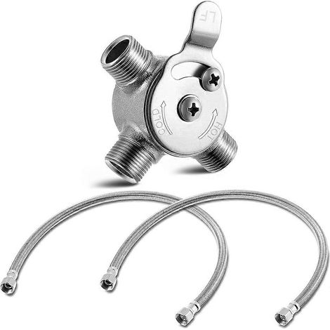 Mitigeur thermostatique manuel 3/8" pour eau froide, avec raccord de robinet tressé à 2 brins. (1/5)
