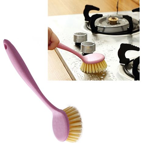 Brosse de Nettoyage pour la Cuisine - Avec Manche Longue, Conception Anti-Graisse, Matériau Plastique Résistant et Design Suspendable - pour Pots et Casseroles (1/5)