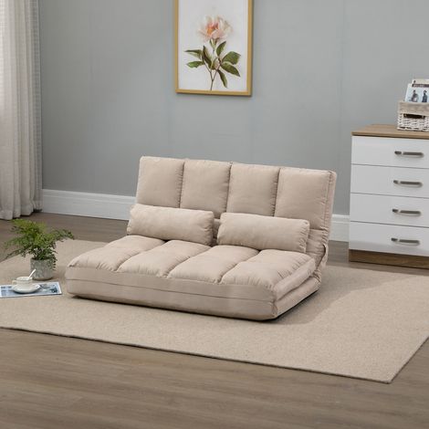 Mobilier Chauffeuse Matelas d'appoint Pliant - Fauteuil Convertible - Inclinaison Dossier réglable 14 Positions - 2 Coussins (1/4)