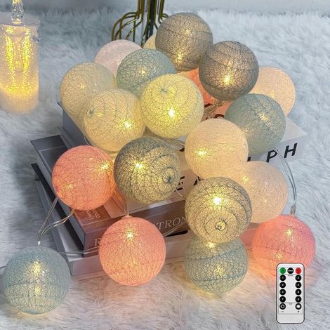 Lichterkette 20 LED USB, dimmbare Kugeln mit Fernbedienung und Timer, Kupferdraht (1/5)