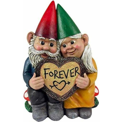 Amusing garden gnome statue for outdoor lawn decor on patio, porch, or garden. (1/4)