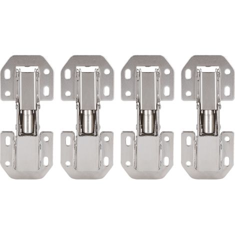 Kit de 4 charnières en forme de pont pour armoire, placard et meuble