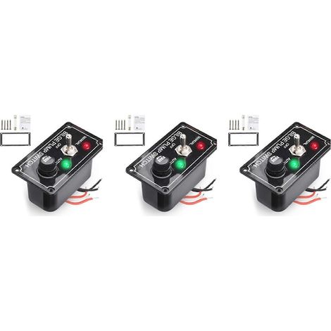 Panneau de commande pour pompe de cale marine 3X 12 V CC avec fusiblevoyant LEDinterrupteur à bascule 3 positions (manuel/arrêt/automatique)noir (1/5)