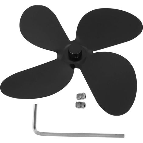 Aluminum chimney fan blades, universal 4-blade thermodynamic fan accessory, 1 screwdriver, 2 adjustment screws--DTEKGAZ
