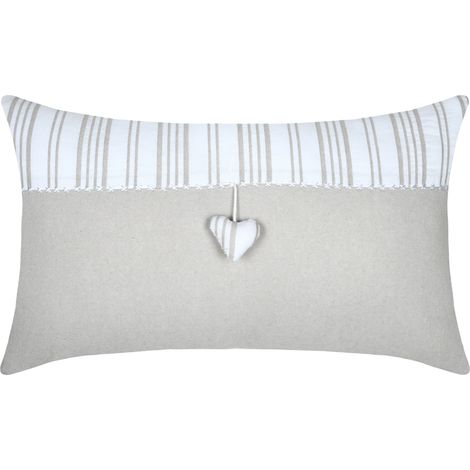Coussin décoratif coeur Ecru 35x60 cm (1/2)