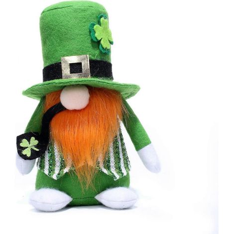 Décorations de Noël pour la Saint-Patrick irlandaise : poupée verte décorative, nain, Rudolfc2407 (1/3)