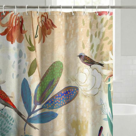 Rideau de Douche 180x188 cm - Rideau Douche 100% Polyester - Rideau Salle de Bain Résistant à l'Eau avec Œillets en Métal et 12 Crochets Plastiques Durables - Bleu, Violet et Rose (1/5)