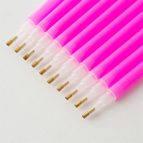 Lot de 10 pinceaux à double embout pour peinture diamant, pinceaux pour broderie et peinture diamant DIY (1/5)