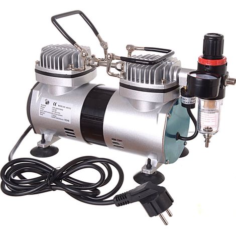 COMPRESOR AERÓGRAFO PROFESIONAL DE DOBLE PISTÓN 40L MIN FUNCIONAMIENTO SILENCIOSO (1/5)