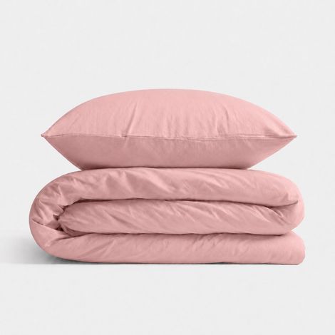 Biancheria da letto in cotone per bambini, 2 pezzi, federa 40x60 e copripiumino 12x90 cm, rosa antico (1/5)