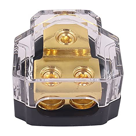 Stromverteilerblock für Auto-Audioverstärker, 1 Eingang, 2 Ausgänge, Massenverteilerblock, Audioverteiler für Autoverstärker