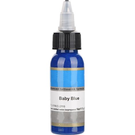 Peinture corporelle semi-permanente 30ml pour sourcils, maquillage permanent, encre de tatouage (Bleu Bébé) (1/5)