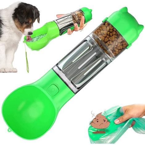 Gourde 4 en 1 avec compartiment pour eau, boîte à aliments et sac poubelle, portable et étanche, idéale pour la marche et les activités de plein air, accessoires de randonnée. (1/5)