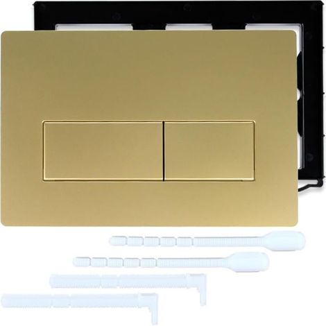 Plaque de Commande WC, Compatible, UP300 et UP320, avec Double Chasse, Équipée d'un Set de Leviers de Chasse et d'un Cadre d'Installation, Dimensions 245 × 164mm.(Bronze) (1/4)