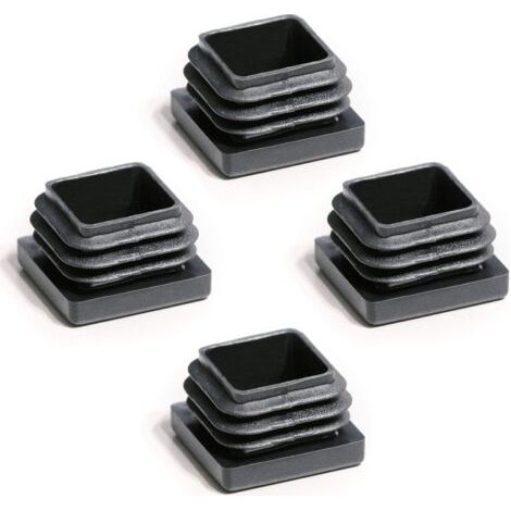 Lot de 4 Bouchon à lamelles, 18 x 18 mm, Plastique polyéthylène, Résistant aux UV, Pour tube acier aluminium meuble (1/5)
