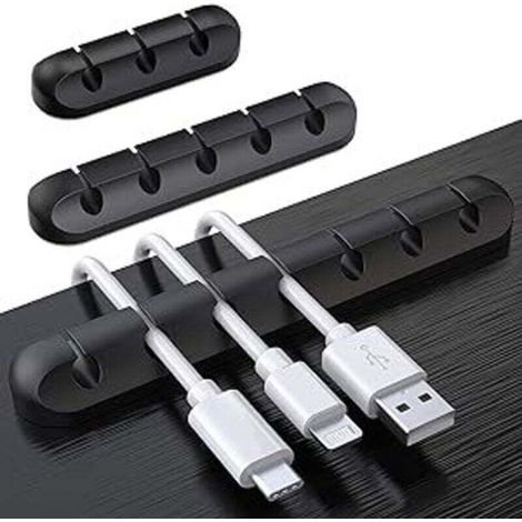 Kabelclips für den Schreibtisch, 3er-Pack Kabelhalter, Kabelorganisator, Kabelmanagement, Kabelaufbewahrung für USB-Ladegerät/Maus/Kopfhörer/PC-Kabel, Organizer (1/4)