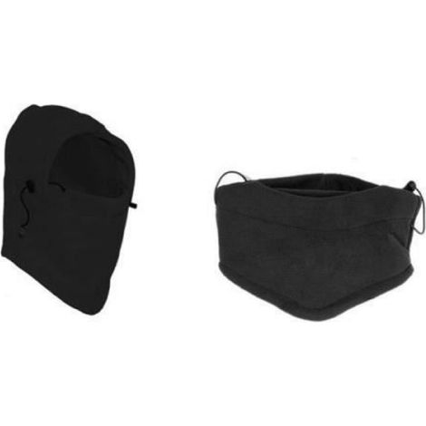 ski l'hiver masque visage chapeau extérieur hotte cagoule thermique coupe-vent noir (1/3)