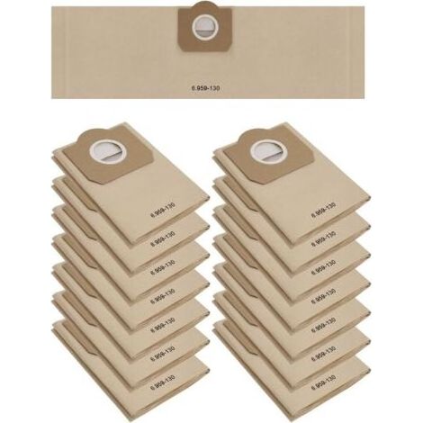 15 Sacs Aspirateur pour Karcher WD3 MV3 6.959-130.0, WD3 1629 MV3 Premium Sacs Filtre Papier de Rechange pour Aspirateur Wet & Dry, Sac pour Karcher WD3 Premium Accessoires (1/5)