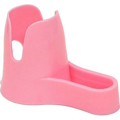 Support 3 en 1 pour biberon et gamelle, idéal pour hamsters, hérissons, gerbilles, cochons d'Inde et furets. Design rose discret. (1/5)