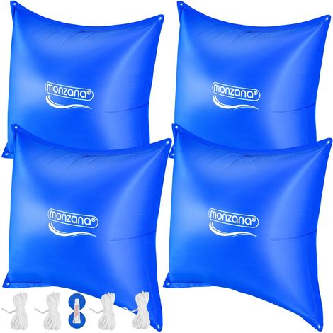 Juego de 4 cojines de piscina, 120 x 120 cm, PVC resistente al frío, para uso invernal (1/2)