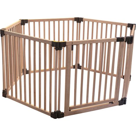 Safetots Wooden Play Den, Hexagon, 6 x 80cm, Baby Playpen, Play Den for Toddlers, Large Play Pen, Easy Installation