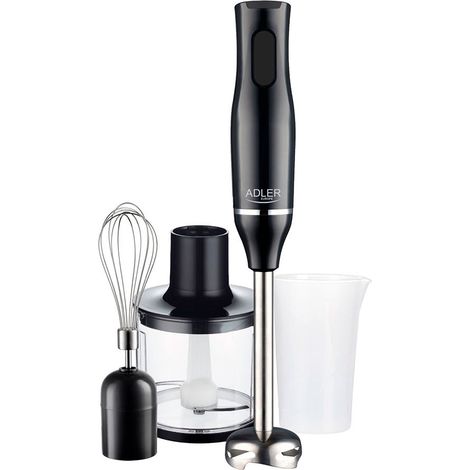 Batidora de mano con picadora y vaso, ad4620, negra, 800 w