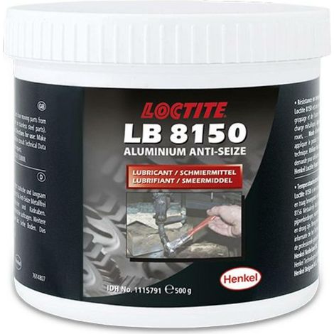 Loctite LB 8150 400 g Pâte lubrifiante anti-grippage à base d'argent, d'aluminium, de pétrole, de graphite et d'additifs EP, jusqu'à 900 °C, empêche le grippage et le collage des composants