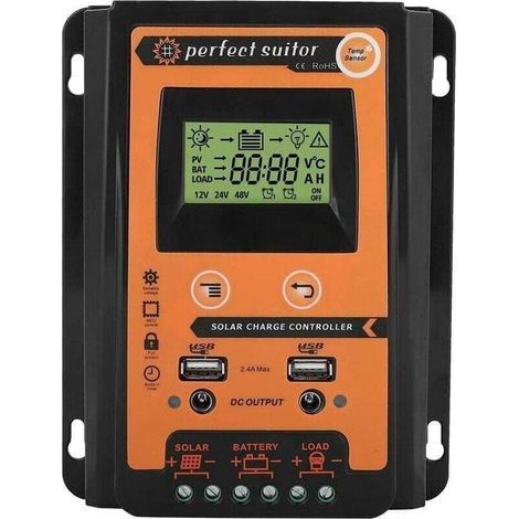 Régulateur solaire MPPT 30A avec identification automatique 12V/24V et écran LCD double affichage (1/5)