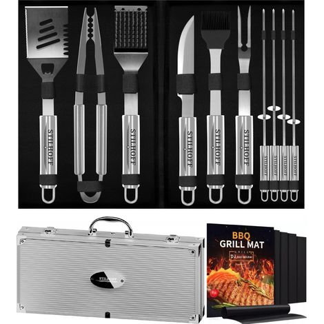 Set di accessori per STILHOFF STRONG GRILL, posate 16 pezzi, 10 pezzi + custodia + 5 tappetini