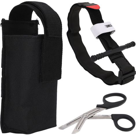 Kit de garrot médical à une main avec ciseaux pour secouristes, pompiers, policiers et sportifs (1/5)