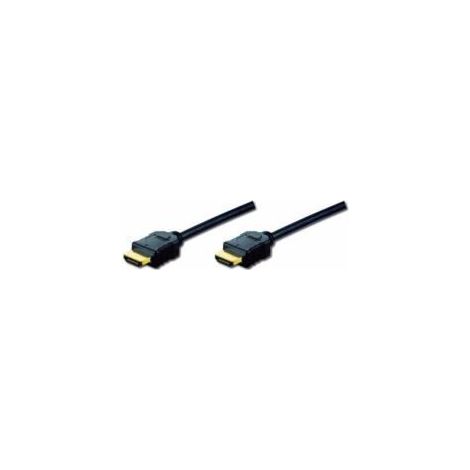 Digitus AK-330107-030-S - High-Speed-HDMI-Kabel mit vergoldetem Ethernet-Anschluss, Stecker Typ A auf Stecker Typ A, 3 m, schwarz (1/4)