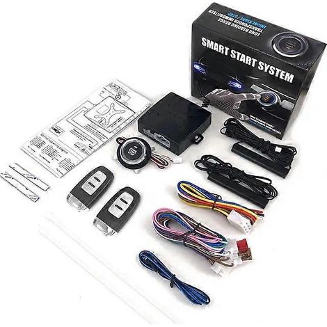 Alarma para coche con arranque automático, arranque y parada automáticos con un solo botón, sistema de entrada sin llave, kit de arranque remoto con llave inteligente, accesorios para automóviles. (1/5)