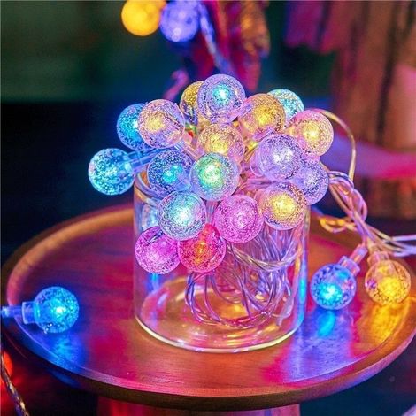 Guirlande lumineuse extérieure de jardin pour Noël, boule à bulles classique de 1,8 cm lumière multicolore, décoration festive G5 (1/5)