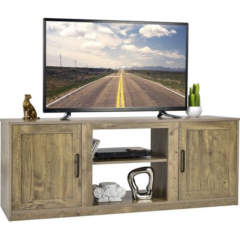 58" TV Stand Entertainment Console Center W/ Storage Cabinets for 65" TV (1/5)