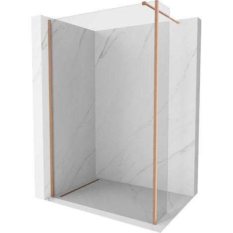 Mexen Kioto Duschwand Walk-in 170 x 40 cm, transparent, gebürstetes Kupfer - 800-170-212-65-00-040