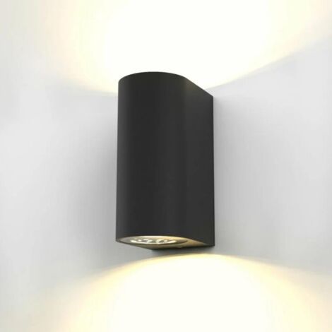 applique murale LED extérieur intérieur moderne noire, spot mural GU10, 4000k chacun, éclairage moderne jardin terrasse garage, IP44, 6W (1/5)