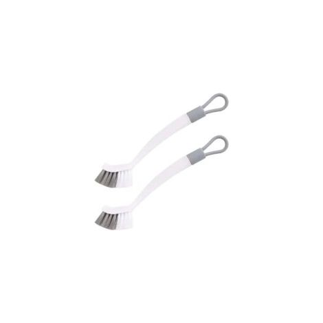 Spazzola per la pulizia del bagno, spazzola per la pulizia della cucina, 2 spazzole, bianco/grigio, strumento integrato per la rimozione delle macchie, per cucina e bagno - Crezuo