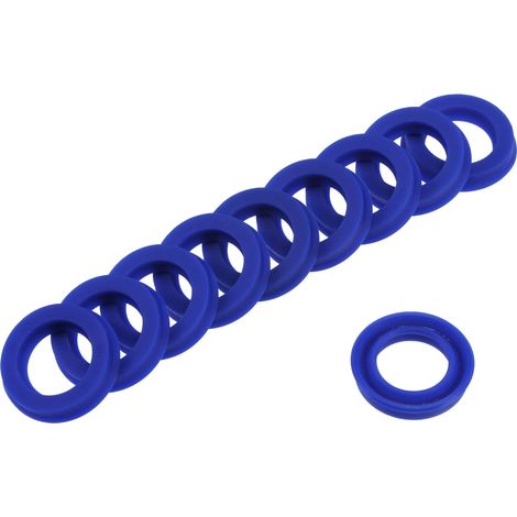 10 Pièces Joints Radiaux UHS, Joints d'Huile en PU pour Vérins Hydrauliques (Bleu, 16 mm ID x 24 mm OD x 5 mm de Largeur) (1/5)
