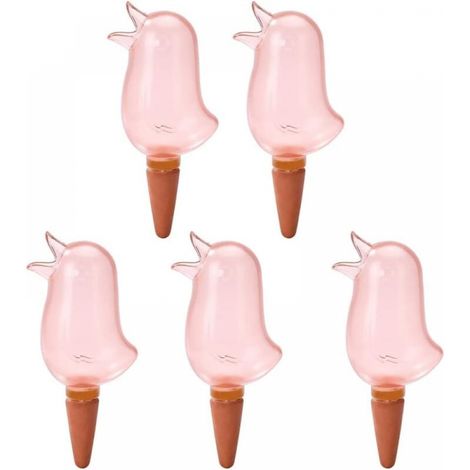 (Desert Red) 5pcs Self Watering Stakes, Cute Bird Plants Automatic Watering Spikes for Indoor Outdoor Plants and Potted Flowers (1/5)
