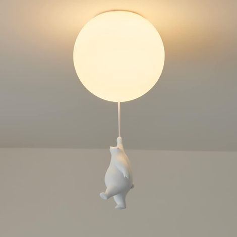 Ours polaire moderne lampe suspension pour enfants, givré abat - jour belle suspension sphérique, chambre à coucher lampe garçon fille chambre à coucher plafonnier éclairage suspension (1/4)