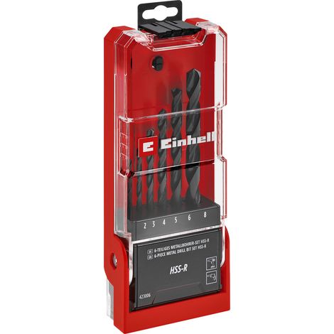 Juego 6 brocas laminadas HSS-R para metal (2, 3, 4, 5, 6 y 8 mm)  EINHELL 49423006