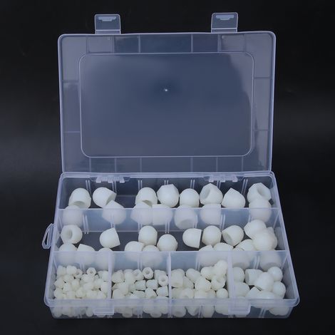 145 pièces de capuchons de protection en caoutchouc blanc pour boulons hexagonaux et écrous, accessoires pour kit de vis (1/5)