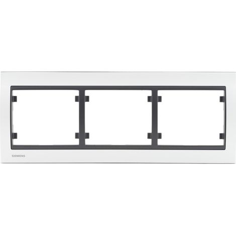 SIEMENS Plaque Triple Horizontale Métal Perle Blanc Delta IRIS (1/2)