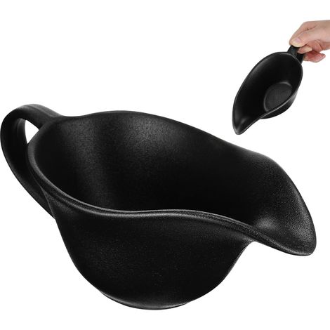 Bol à sauce en porcelaine avec bec verseur, bol mélangeur pour la cuisine, noir, 7,87 pouces (1/5)