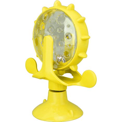 Plateau tournant anti-fuite de nourriture pour chat, moulin à vent, jouet d'entraînement interactif multifonctionnel jaune (1/5)