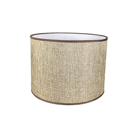 Pantalla Cilíndrica De Tela De Lino Hecha A Mano De MINKUROW, Para Lámpara De Mesa, Lámpara Colgante, Lámpara De Pie (Café, Diámetro 22 Cm X Altura 17 Cm) (1/2)