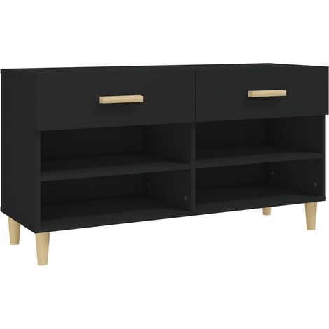 Maison Exclusive - Scarpiera Nera 102x35x55 cm in Legno Multistrato